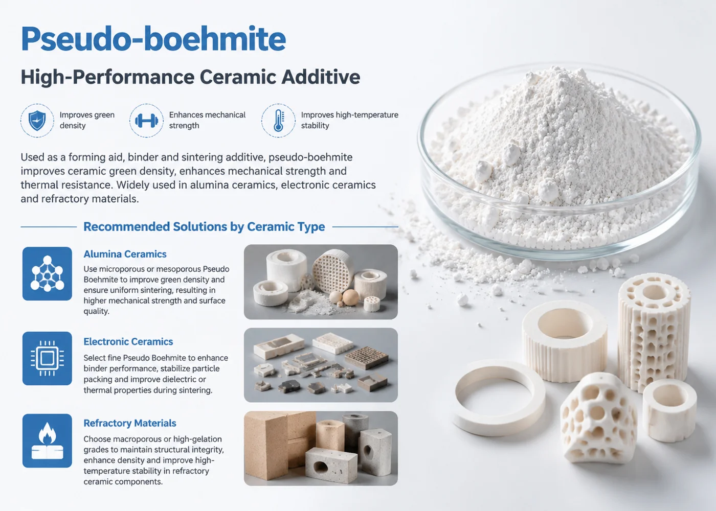 Pseudo Boehmite for High-Performance Ceramics